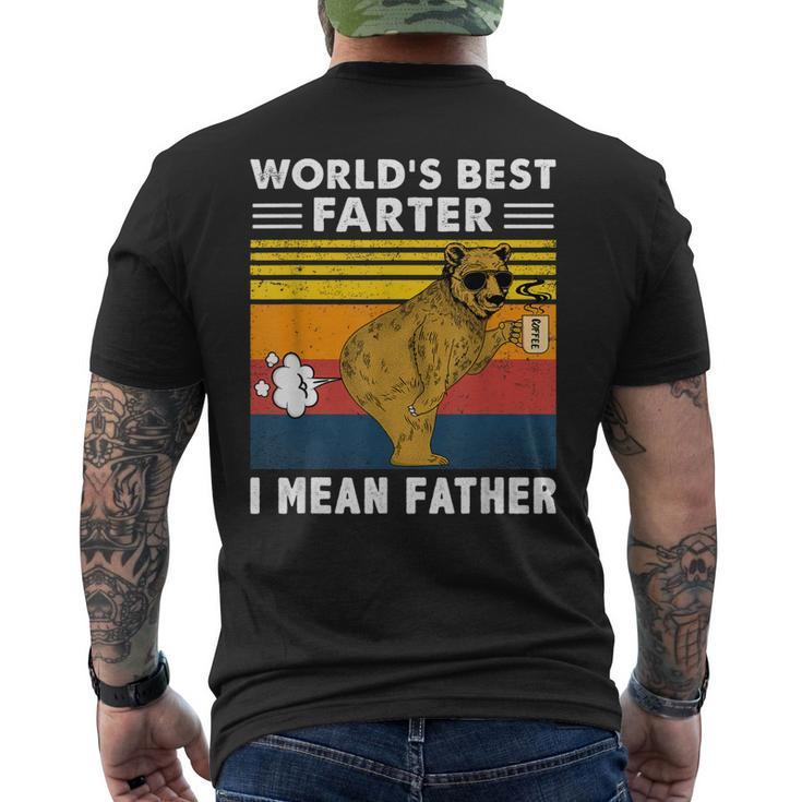 Worlds Best Farter I Mean Father Bear Vintage Retro Men's Back Print T-shirt