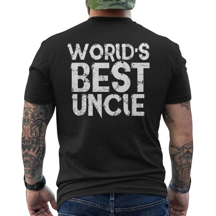 Worlds Best Uncle  Fathers Day Gift Dad Husband Mens Back Print T-shirt