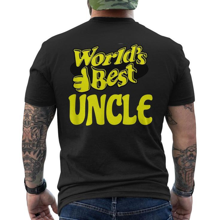 Worlds Best Uncle T  Mens Back Print T-shirt