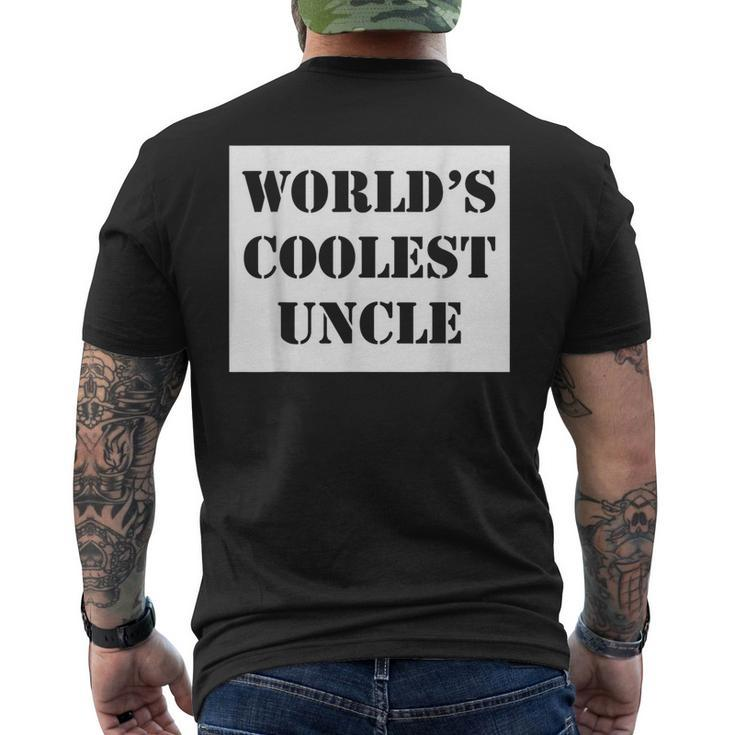 Worlds Coolest Uncle  Mens Back Print T-shirt
