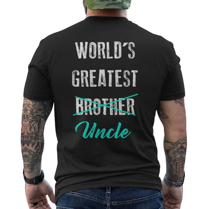 Worlds Greatest Brother Uncle Pregnancy Announcement Mens Back Print T-shirt