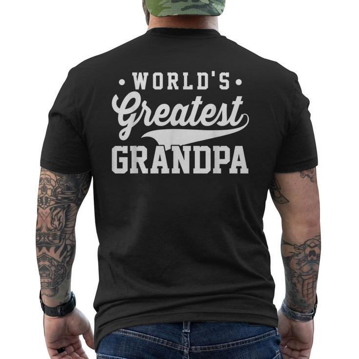 Worlds Greatest Grandpa Papa Dad Men's Back Print T-shirt