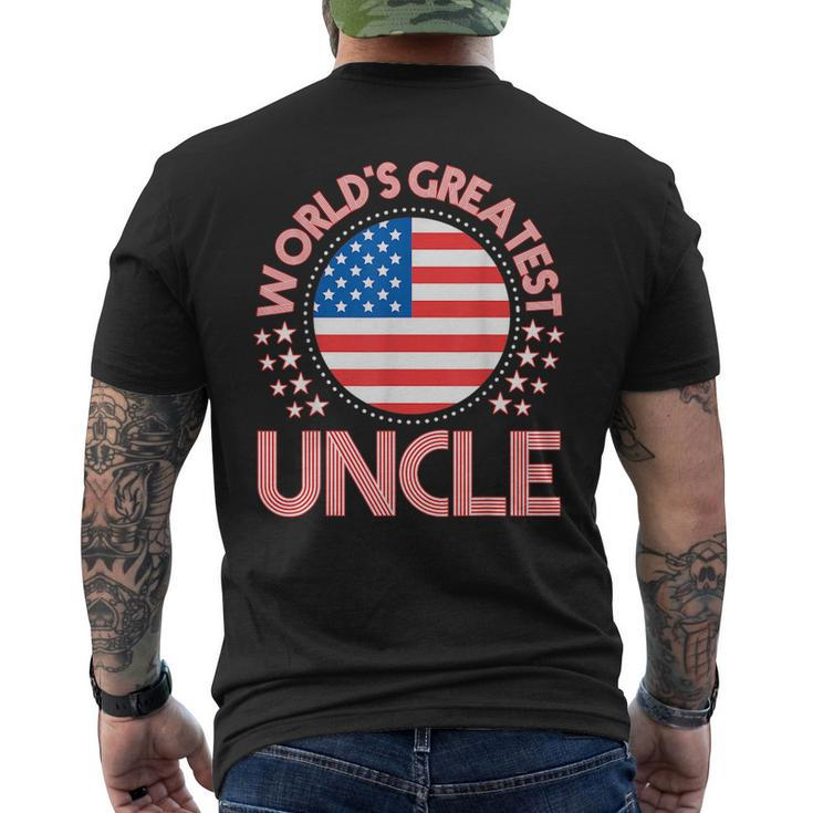 Worlds Greatest Uncle  Usa Flag   Gift Mens Back Print T-shirt