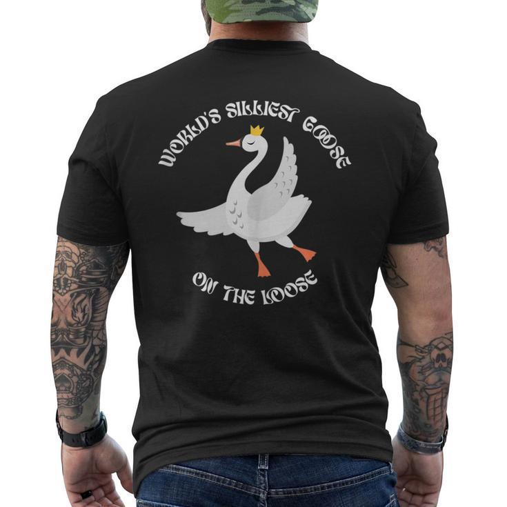 Worlds Silliest Goose On The Loose Funny  Mens Back Print T-shirt