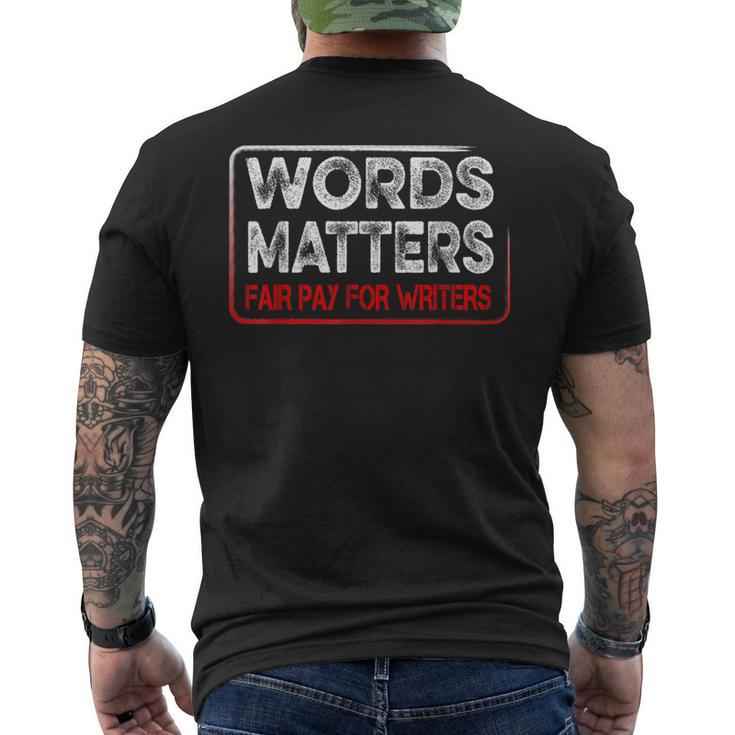 Writers Guild Of America Strike Words Matters Fair Pay Wga Men's T-shirt Back Print
