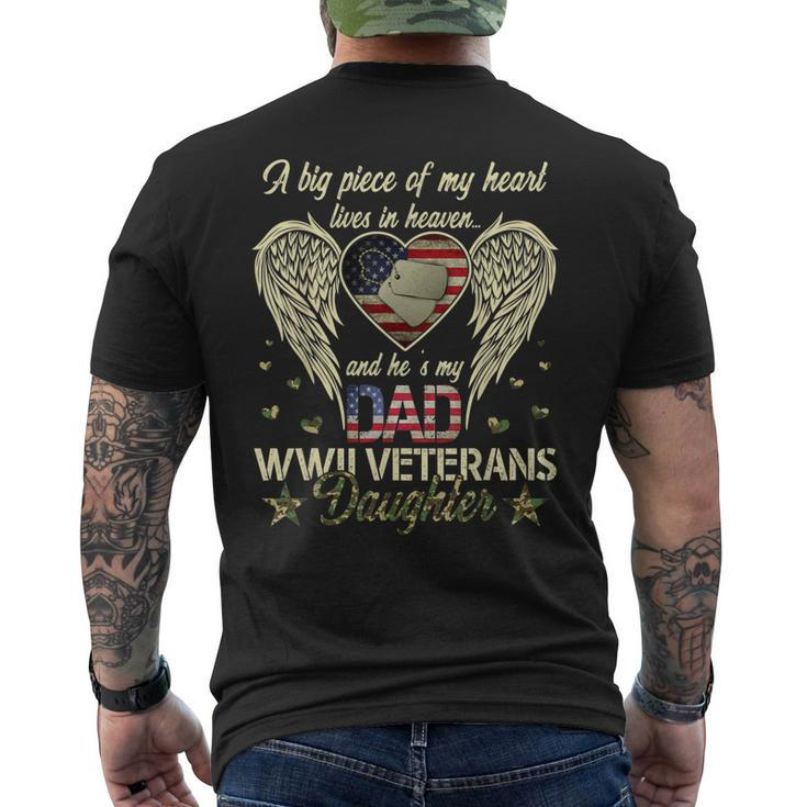 Wwii Veterans Daughter Heart Heaven American Flag Idea Men's Back Print T-shirt
