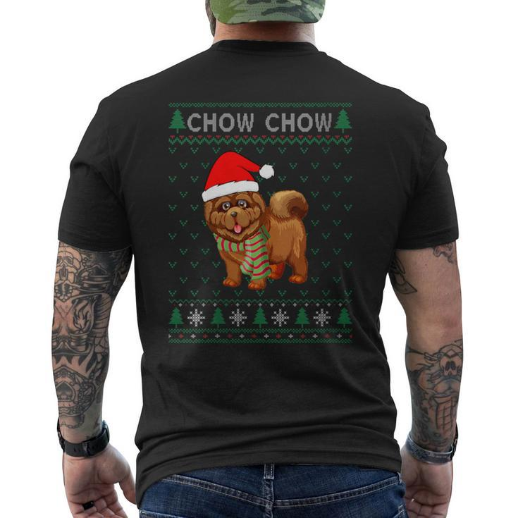 Xmas Chow Chow Dog  Ugly Christmas Sweater Party Men's T-shirt Back Print