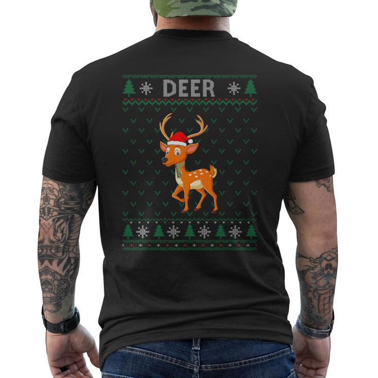 Xmas Deer  Ugly Christmas Sweater Party Men's T-shirt Back Print