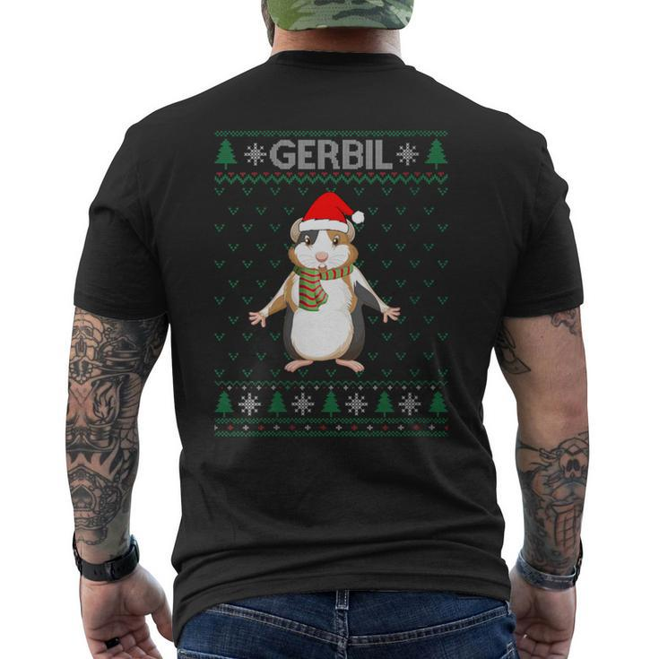 Xmas Gerbil  Ugly Christmas Sweater Party Men's T-shirt Back Print