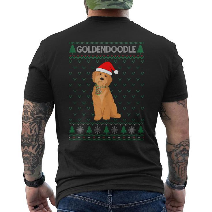 Xmas Goldendoodle Dog Ugly Christmas Sweater Party Men's T-shirt Back Print