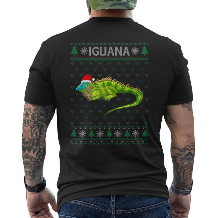 Xmas Iguana  Ugly Christmas Sweater Party Men's T-shirt Back Print