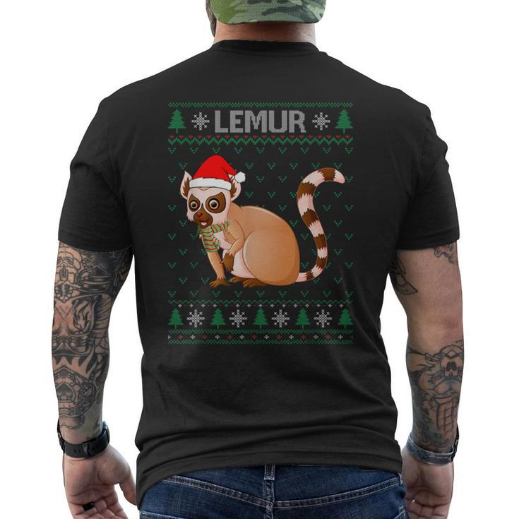 Xmas Lemur  Ugly Christmas Sweater Party Men's T-shirt Back Print