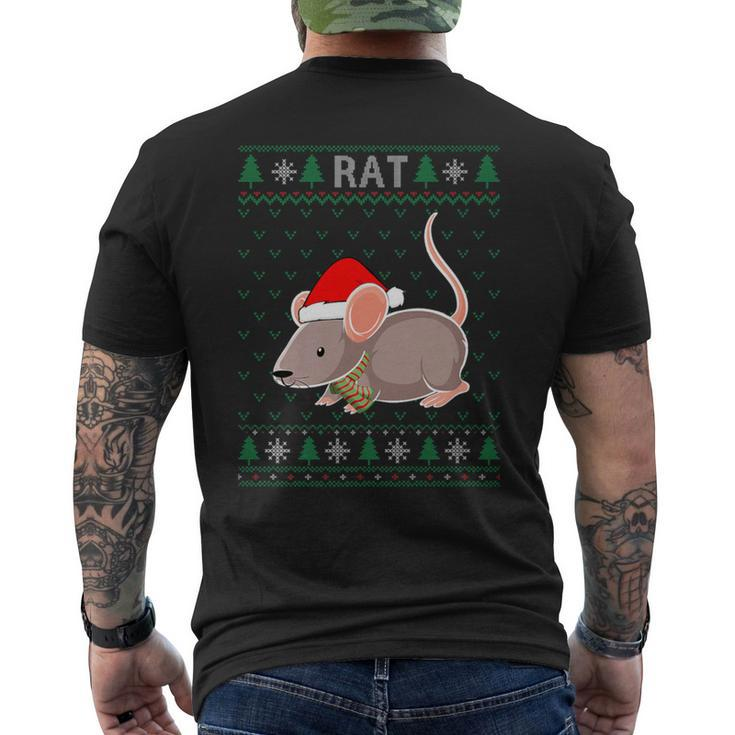 Xmas Rat  Ugly Christmas Sweater Party Men's T-shirt Back Print