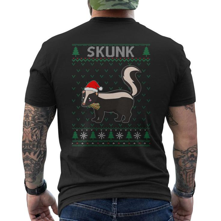 Xmas Skunk  Ugly Christmas Sweater Party Men's T-shirt Back Print