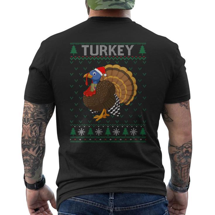 Xmas Turkey  Ugly Christmas Sweater Party Men's T-shirt Back Print