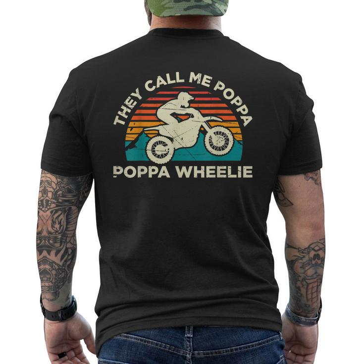 They Call Me Poppa Poppa Wheelie Motocross Men's Back Print T-shirt