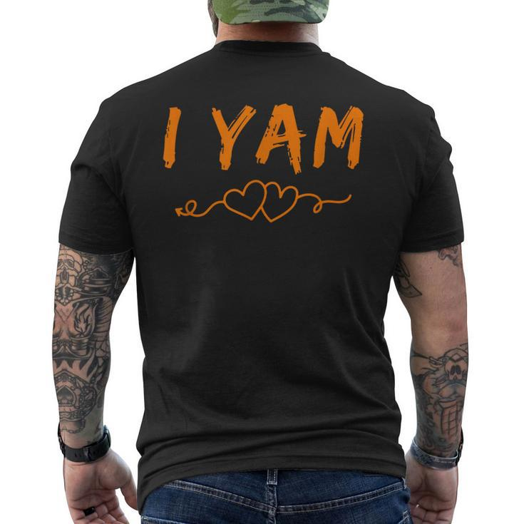 I Yam She's My Sweet Potato Couples Thanksgiving Men's T-shirt Back Print