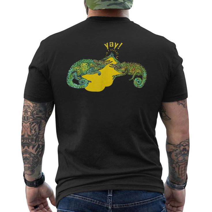 Yay High-Fiving Jackson Chameleons Awesome Animal Men's T-shirt Back Print