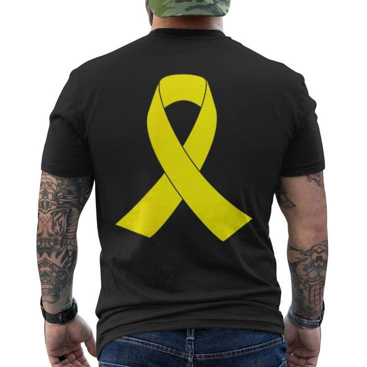 Yellow Ribbon Sarcoma Bone Cancer Awareness  Mens Back Print T-shirt