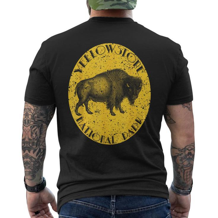 Yellowstone National Park Buffalo Vintage Distressed Men's T-shirt Back Print