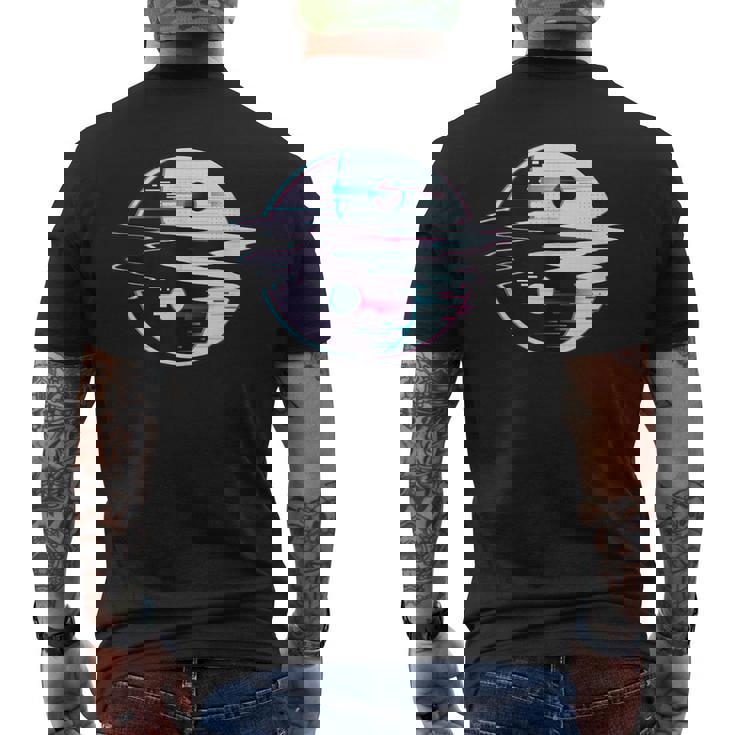 Yin Yang Glitch Spiritual Buddhism Yoga Goa Psy Trance Men's T-shirt Back Print