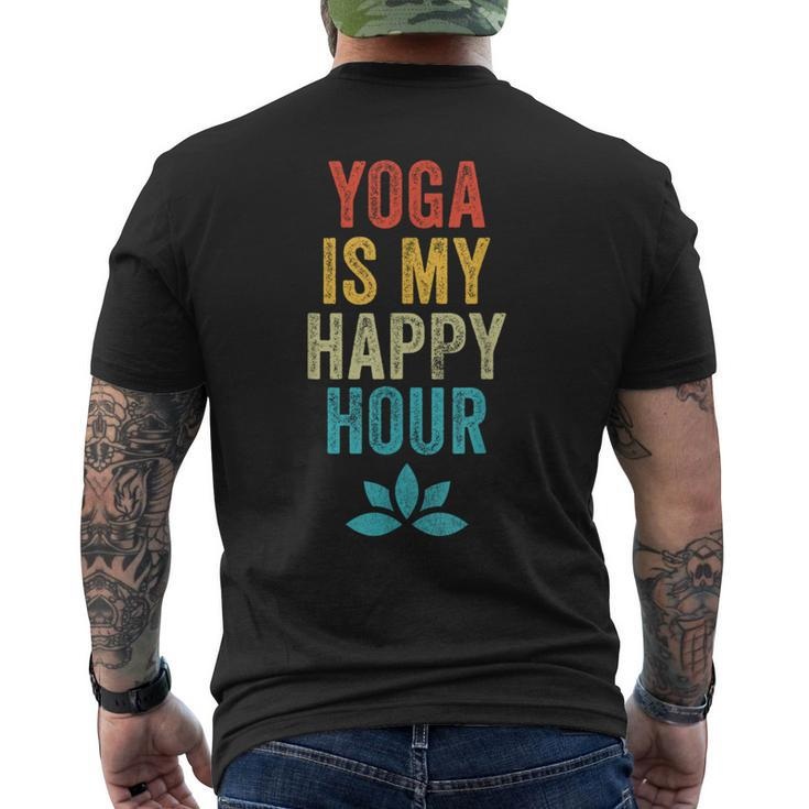 Yoga Is My Happy Hour Meme Vintage Yoga Saying Men's T-shirt Back Print