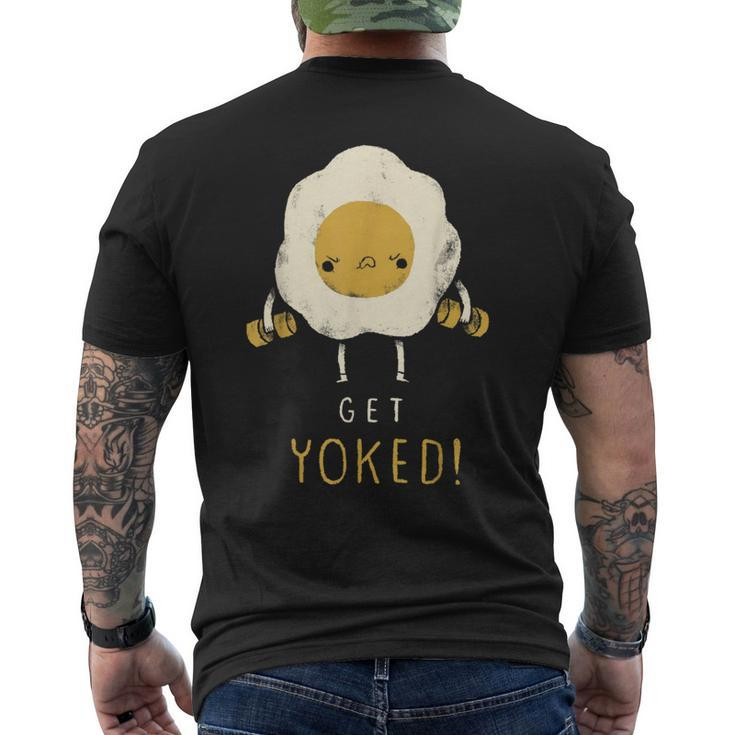 Get Yoked Yoked Egg Gym Gym Training Men's T-shirt Back Print