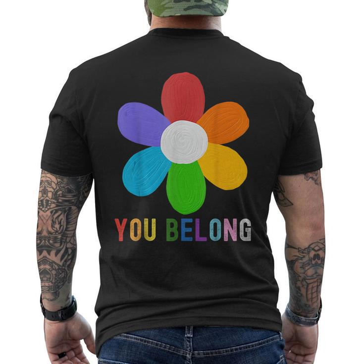 You Belong Lgbtq Funny Outfit Quotes Family Pride Month  Mens Back Print T-shirt