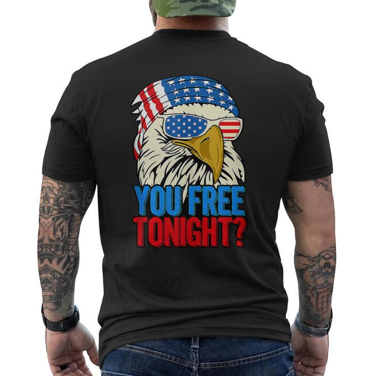 You Free Tonight Bald Eagle Mullet 4Th Of July Us Flag Retro  Mens Back Print T-shirt