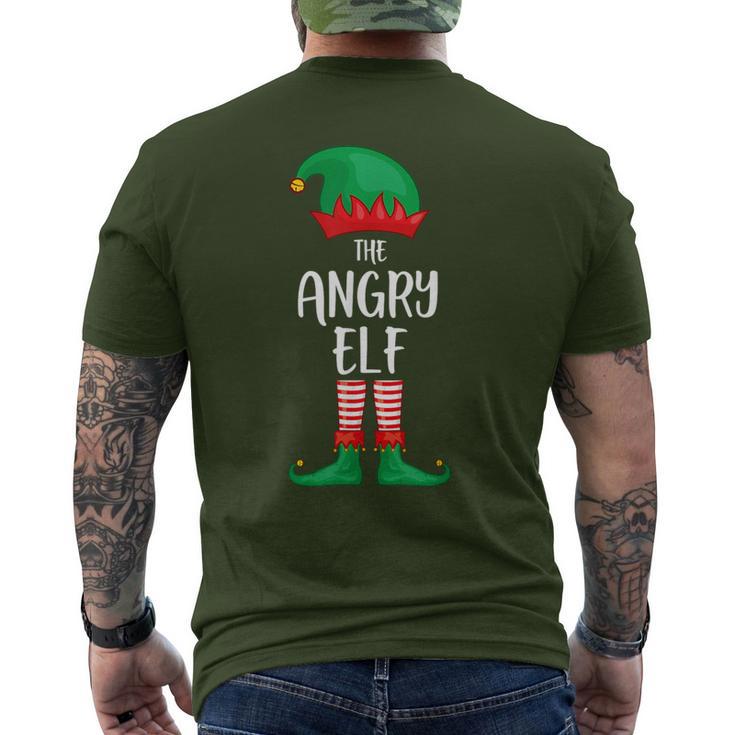 Angry Elf Christmas Party Matching Family Group Pajama Men's T-shirt Back Print