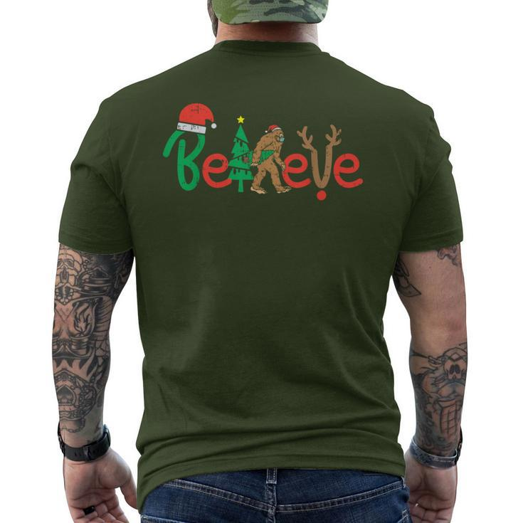 Believe Bigfoot Sasquatch In Mask Christmas Quarantine Men's T-shirt Back Print