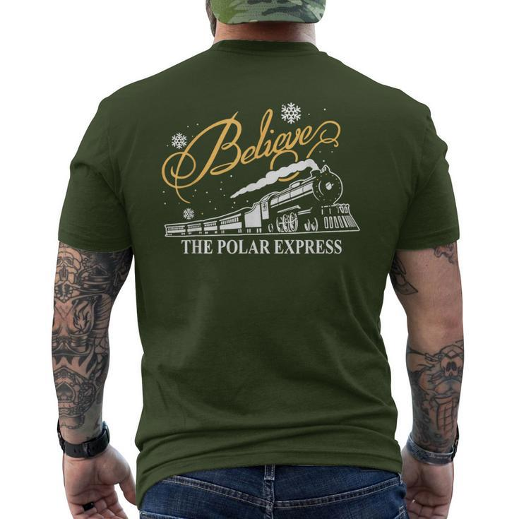 Believe Christmas Retro Polar Express All Abroad Xmas Santa Men's T-shirt Back Print