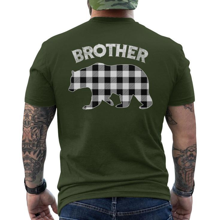 Black And White Buffalo Plaid Brother Bear Christmas Pajama Men's T-shirt Back Print