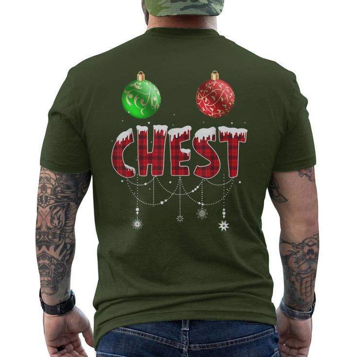 Chest Nuts Christmas Red Plaid Matching Couple Chestnuts Men's T-shirt Back Print