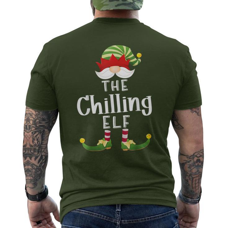Chilling Elf Group Christmas Pajama Party Men's T-shirt Back Print