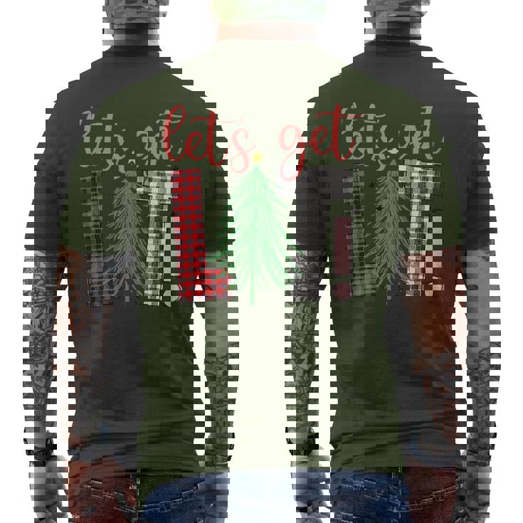 Christmas Let's Get Lit Festive Alcohol Men's T-shirt Back Print