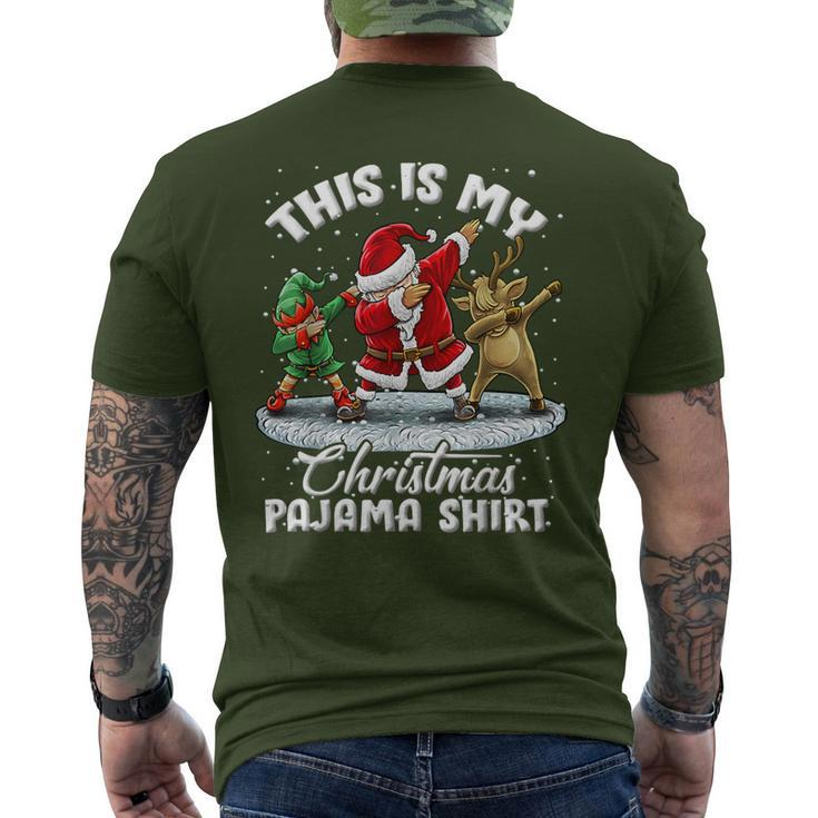 This Is My Christmas Pajama Dabbing Santa Elf Pajamas Men's T-shirt Back Print