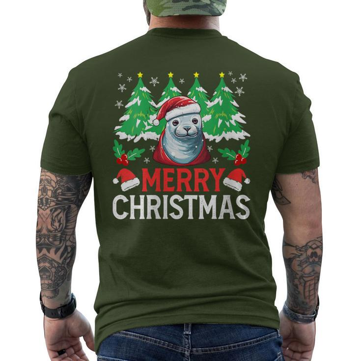 Crabeater Seal Christmas Pajama Costume For Xmas Holiday Men's T-shirt Back Print