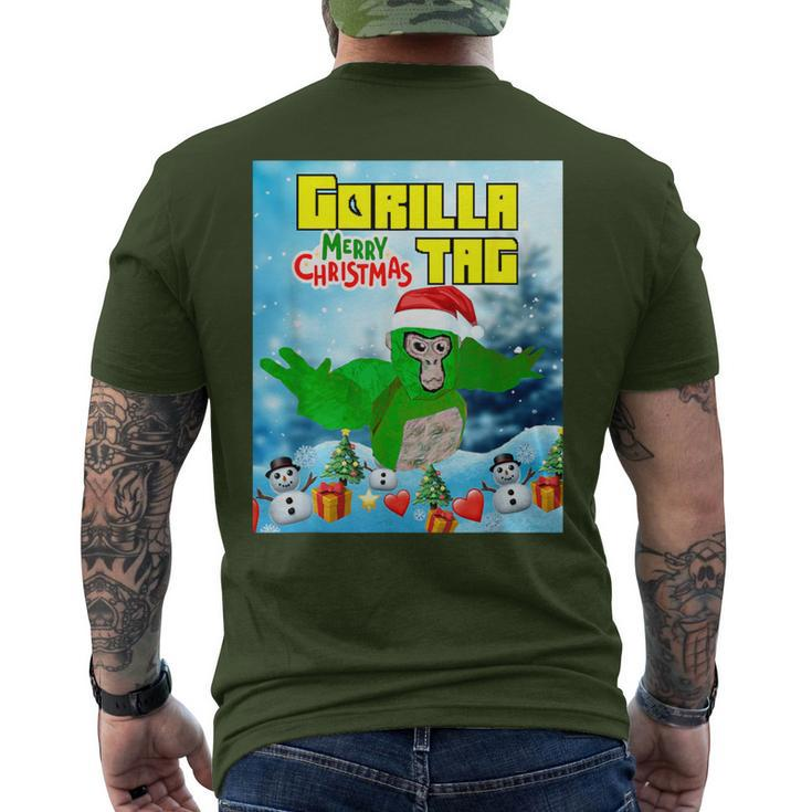 Cute Gorilla Tag Monke Vr Gamer Holidays Christmas Day Men's T-shirt Back Print