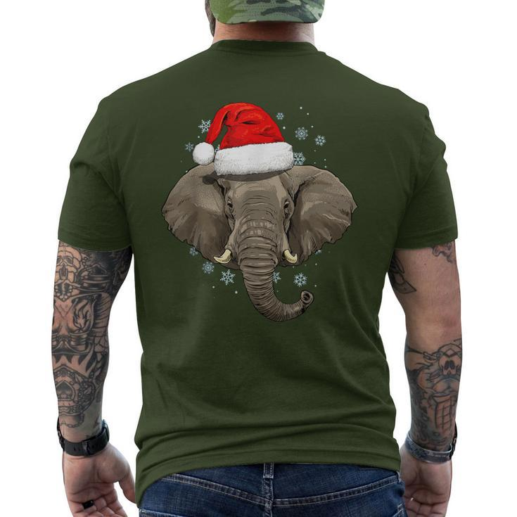 Elephant Christmas Zoo Safari Keeper Animal Lover Wildlife Men's T-shirt Back Print