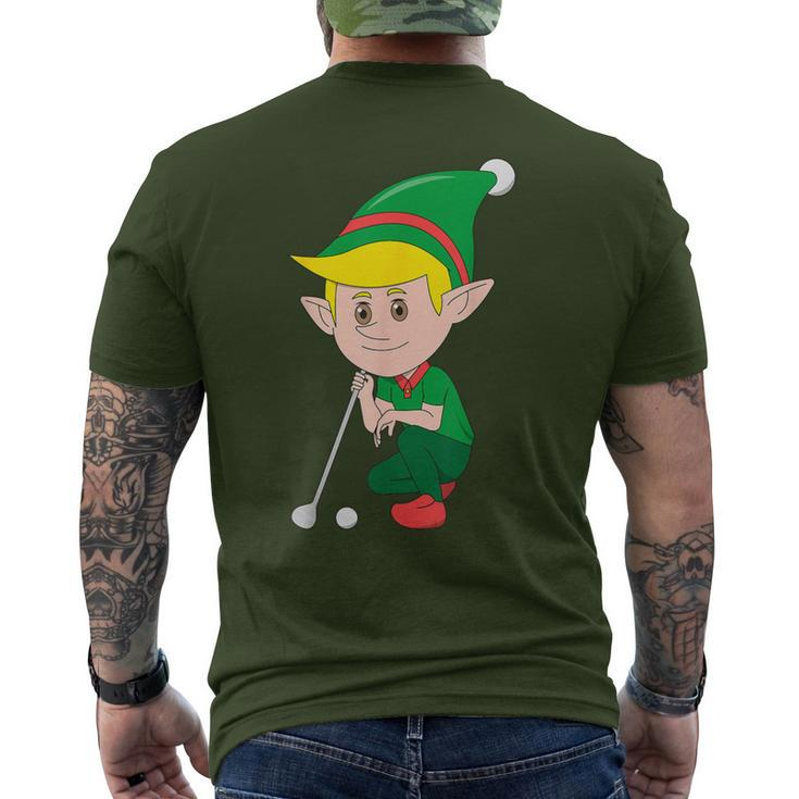 Elf Playing Golf Christmas Sport X-Mas Pajama Party Golfer Men's T-shirt Back Print