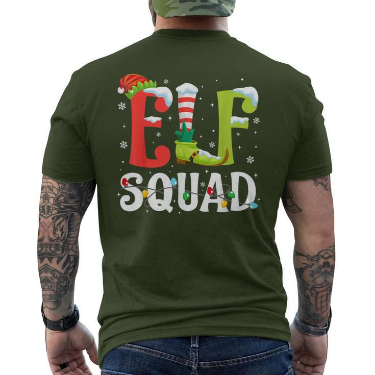 Elf Squad Christmas Family Matching Xmas Elf Pajamas Men's T-shirt Back Print