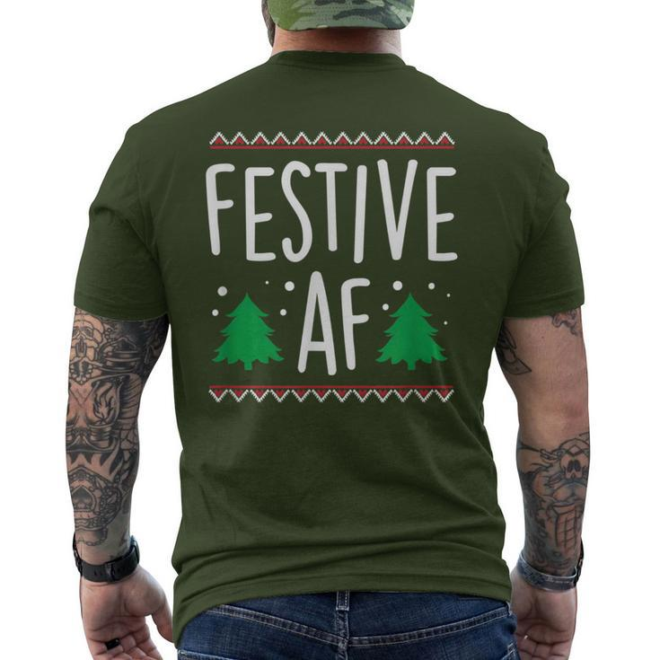 Festive Af Christmas Holidays Season Humor Men's T-shirt Back Print