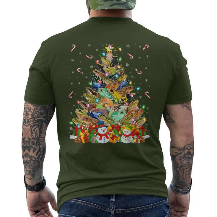 Frog Xmas Lighting Santa Frog Christmas Tree Men's T-shirt Back Print