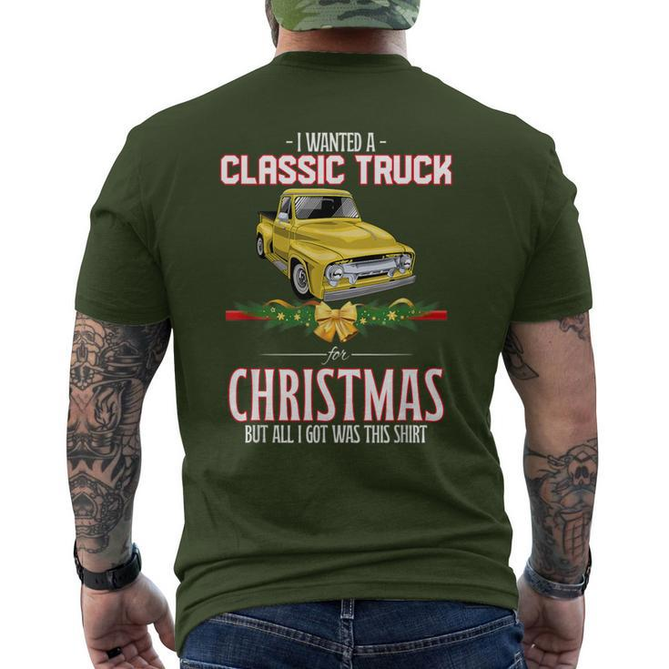 Car Guy Christmas Gag For Mechanic's Old Pickup Truck Men's T-shirt Back Print