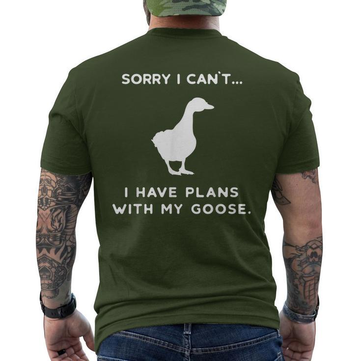 Goose Outfit Geese Poultry Farm Xmas Party Christmas Men's T-shirt Back Print