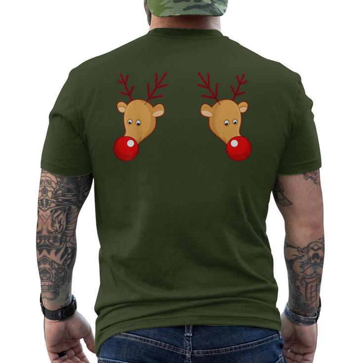 Reindeer Boobs Christmas Party Xmas Men's T-shirt Back Print