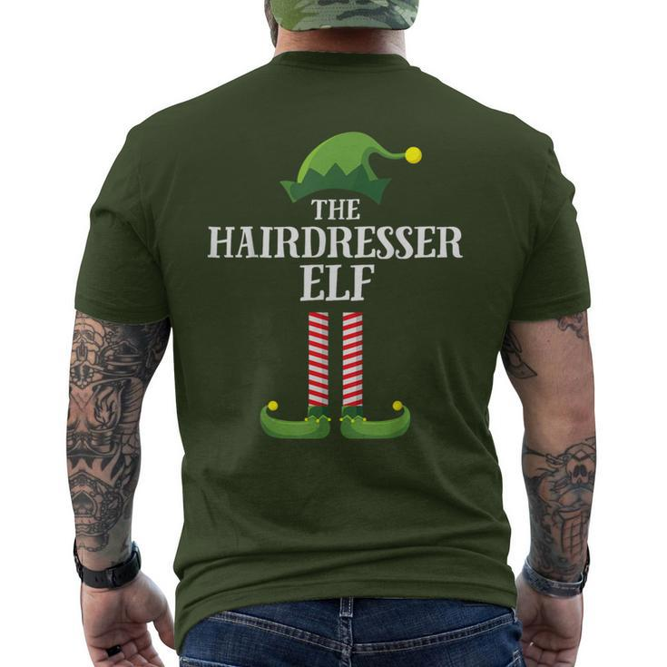 Hairdresser Elf Matching Family Group Christmas Party Men's T-shirt Back Print