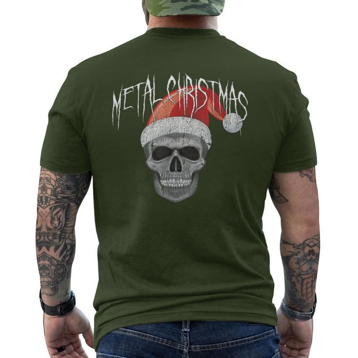 Heavy Metal Christmas Skull Santa Men's T-shirt Back Print