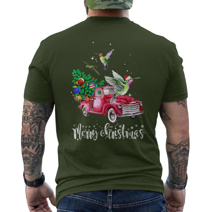 Hummingbird Christmas Ride Red Truck Men's T-shirt Back Print